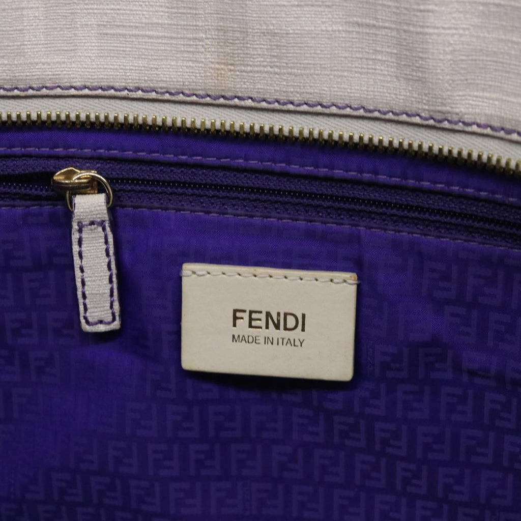FENDI Zucca Canvas Tote Bag White 8BH185-UZD 108-211 Auth am4133