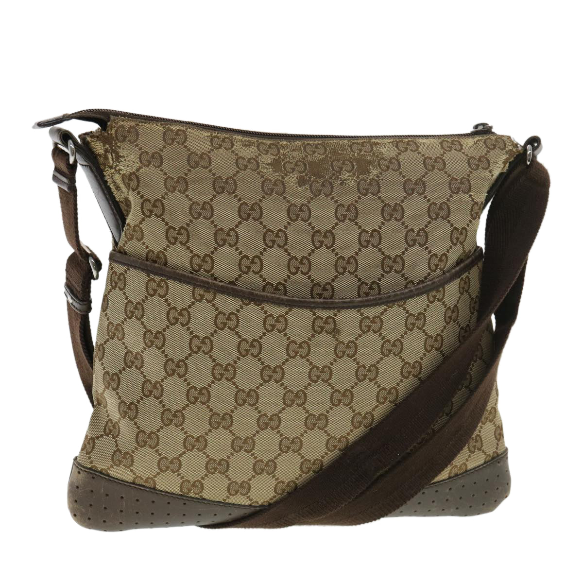 GUCCI GG Canvas Shoulder Bag Beige 145857  am4145