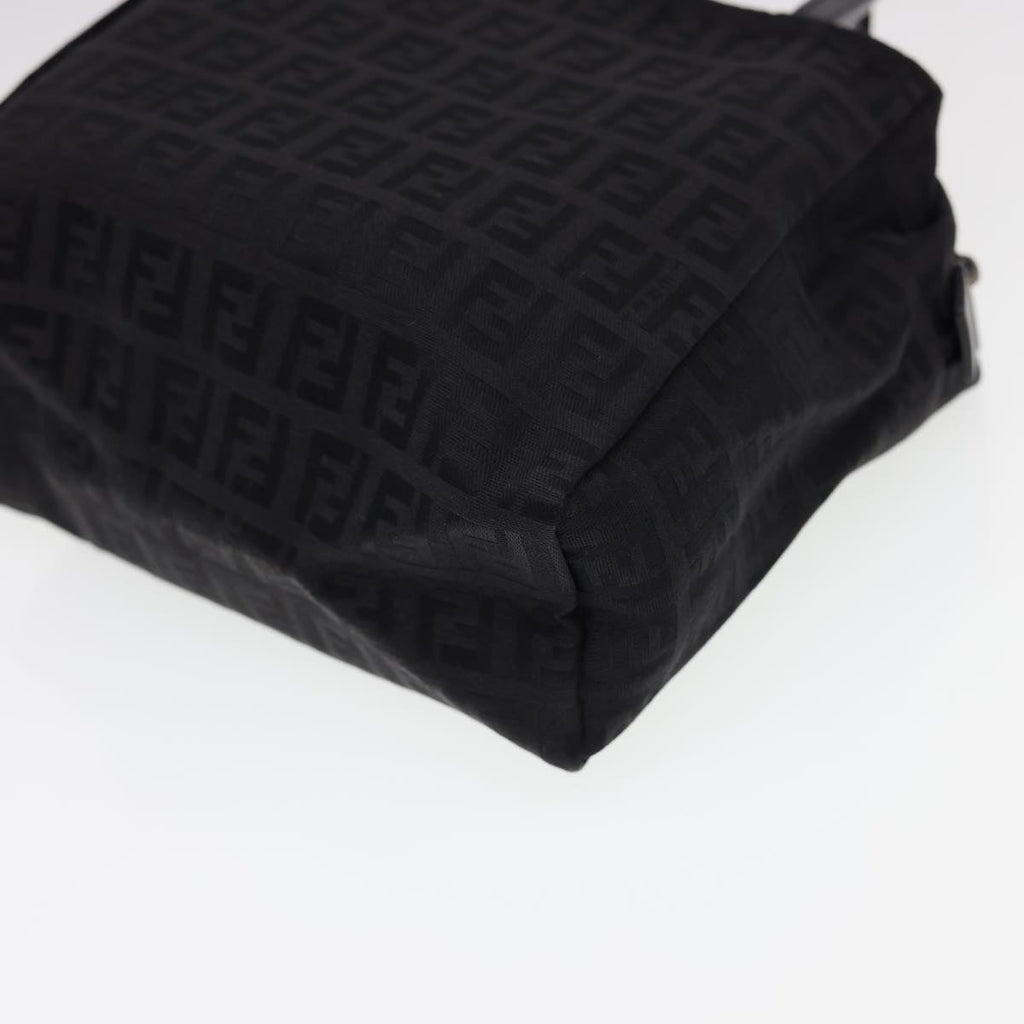 FENDI Zucchino Canvas Hand Bag Black Auth am4149