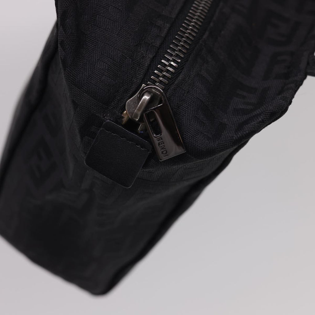 FENDI Zucchino Canvas Hand Bag Black  am4149