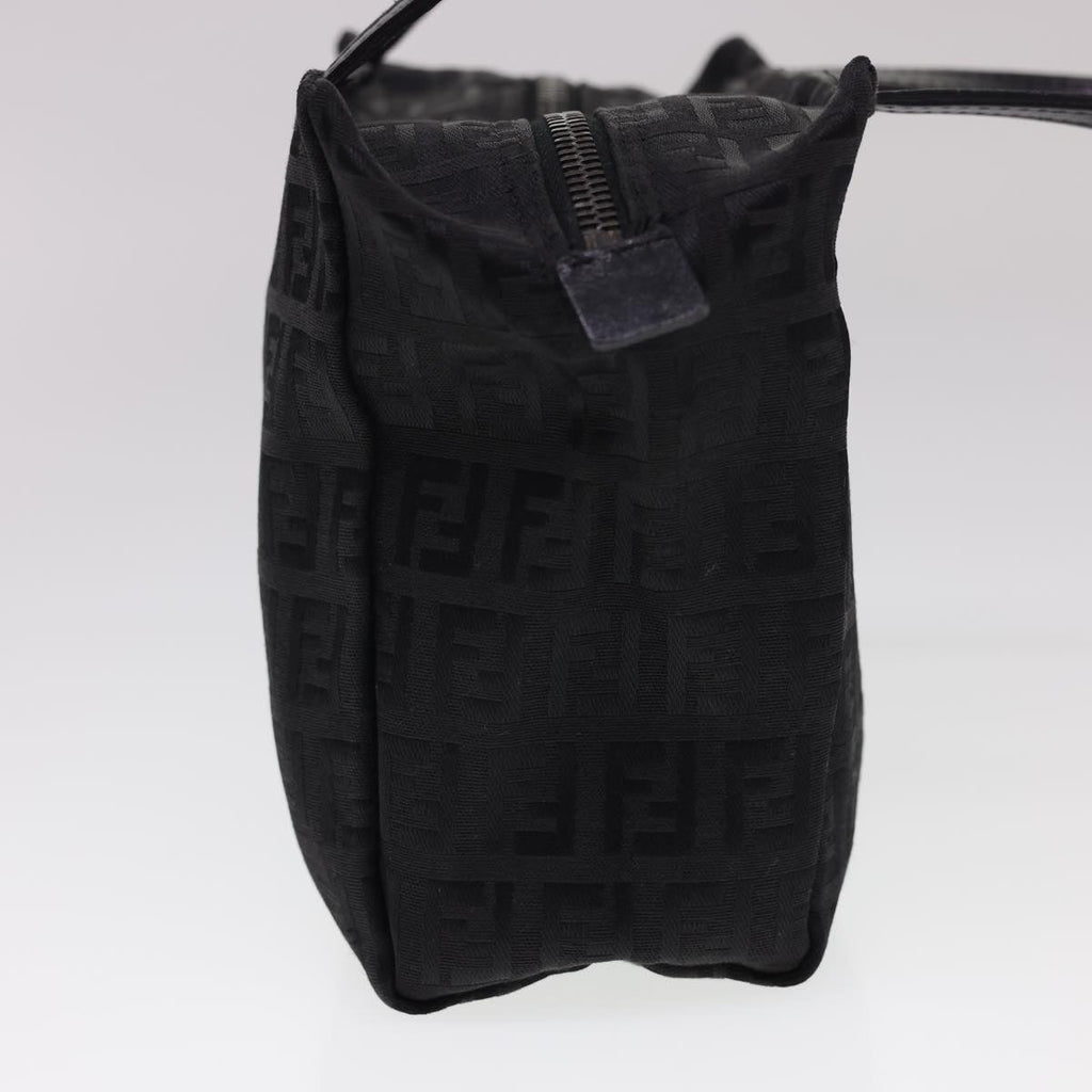 FENDI Zucchino Canvas Hand Bag Black  am4149