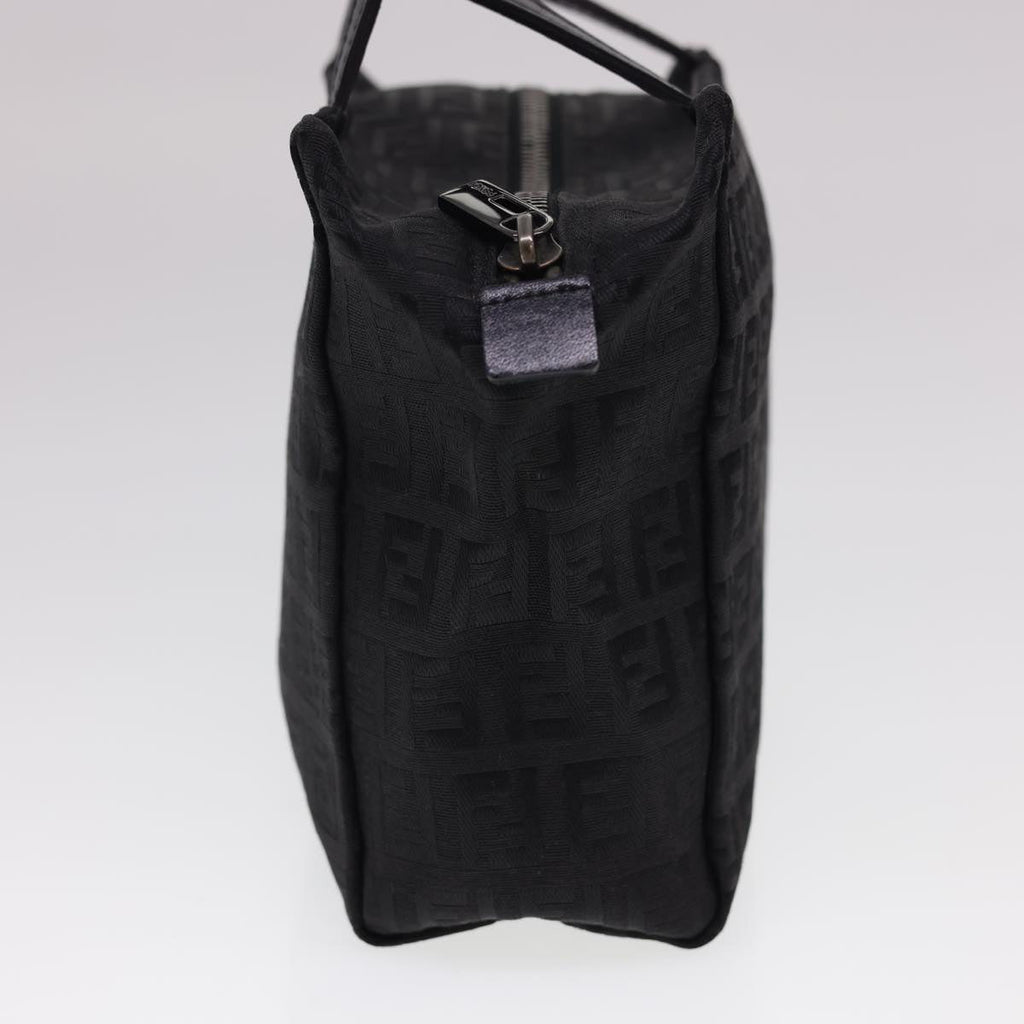 FENDI Zucchino Canvas Hand Bag Black Auth am4149