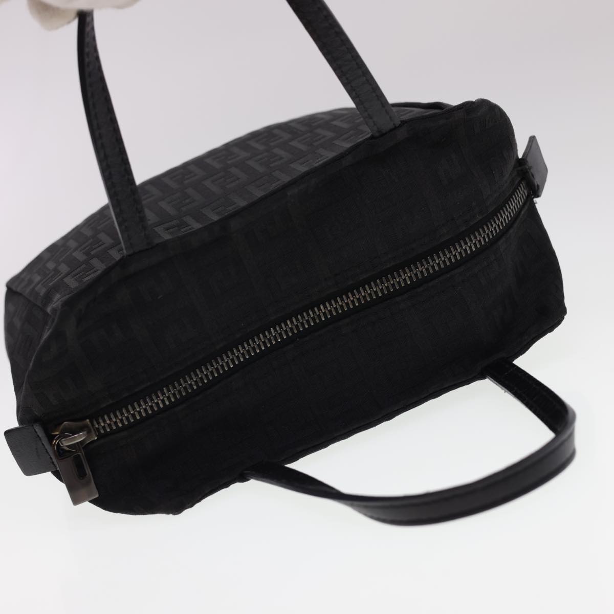 FENDI Zucchino Canvas Hand Bag Black  am4149