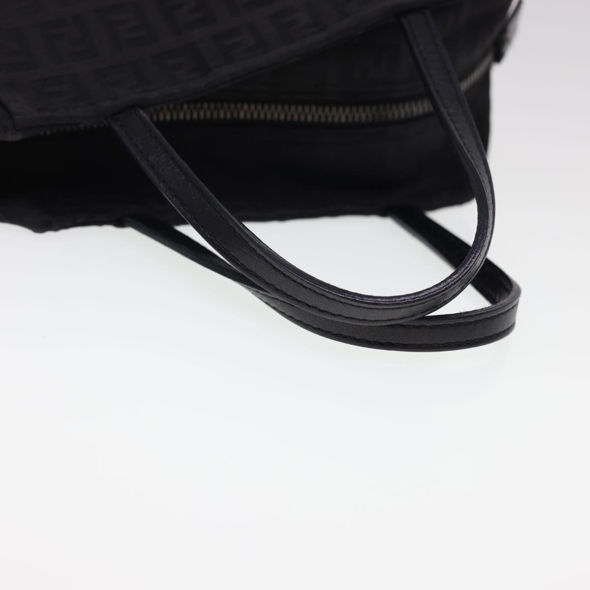 FENDI Zucchino Canvas Hand Bag Black  am4149