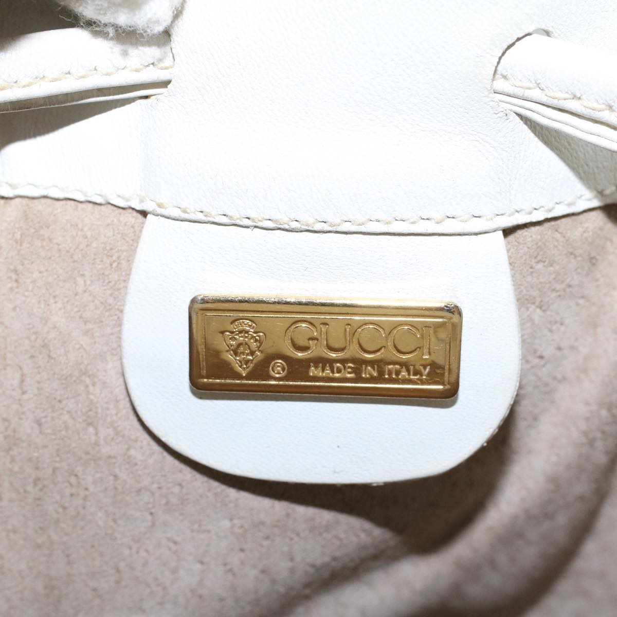 GUCCI Shoulder Bag Leather White  am4457