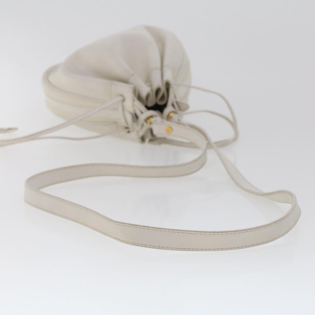 GUCCI Shoulder Bag Leather White  am4457