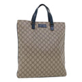 GUCCI GG Canvas Tote Bag PVC Leather Beige  am4470