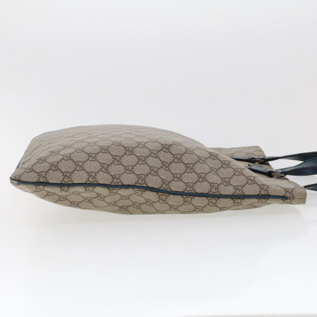GUCCI GG Canvas Tote Bag PVC Leather Beige  am4470