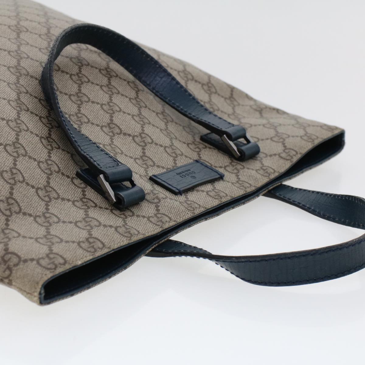 GUCCI GG Canvas Tote Bag PVC Leather Beige  am4470
