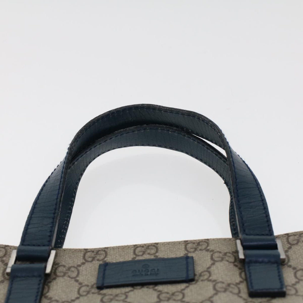 GUCCI GG Canvas Tote Bag PVC Leather Beige  am4470