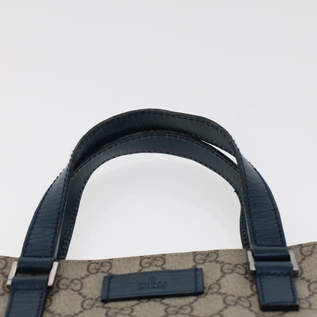 GUCCI GG Canvas Tote Bag PVC Leather Beige  am4470