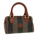FENDI Pecan Canvas Mini Hand Bag Brown Black  am4474