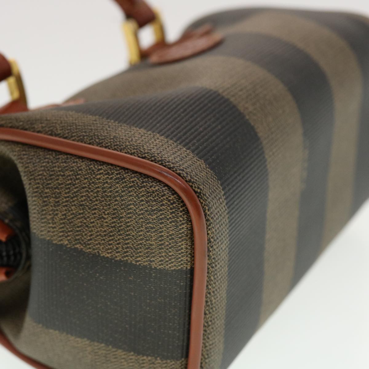 FENDI Pecan Canvas Mini Hand Bag Brown Black  am4474