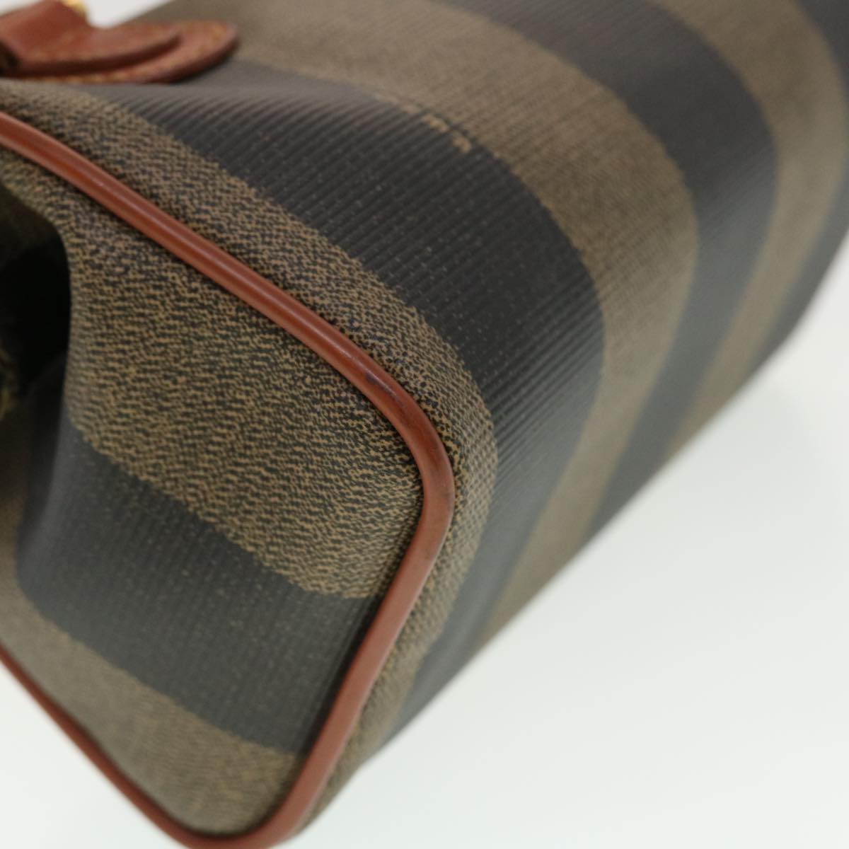 FENDI Pecan Canvas Mini Hand Bag Brown Black  am4474