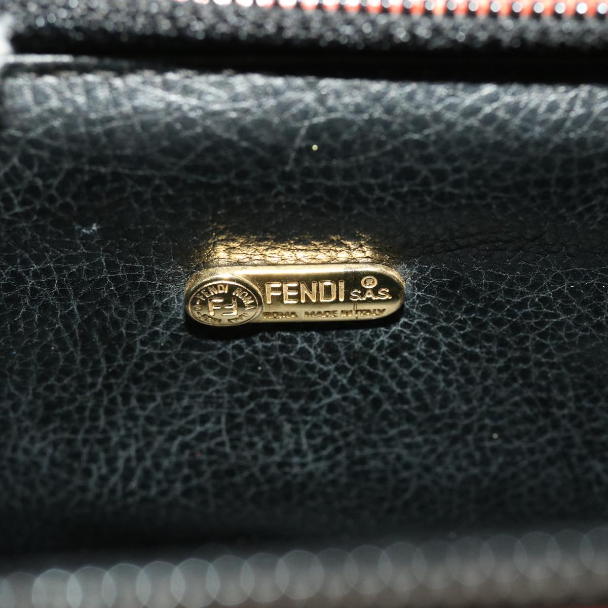 FENDI Pecan Canvas Mini Hand Bag Brown Black  am4474