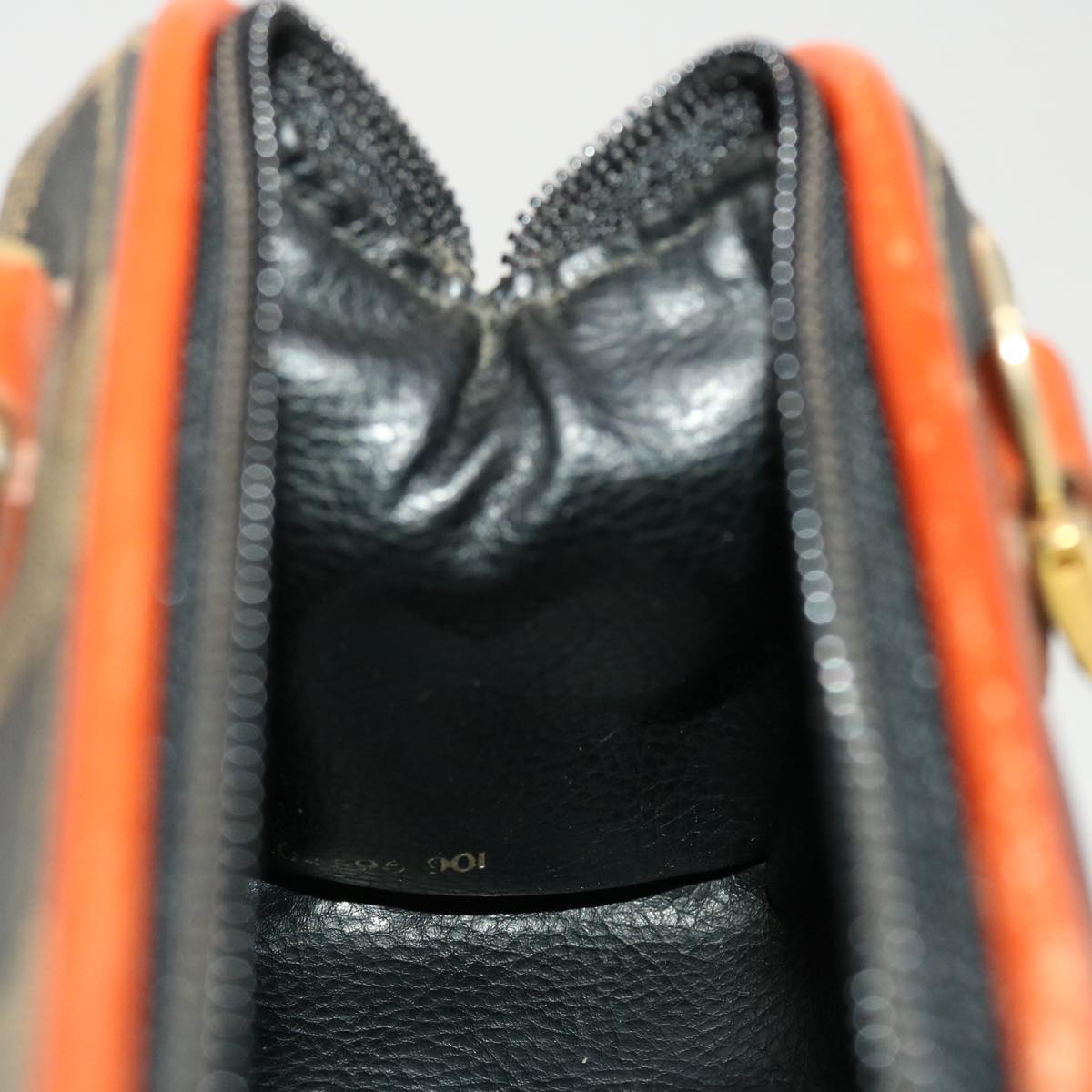 FENDI Pecan Canvas Mini Hand Bag Brown Black  am4474
