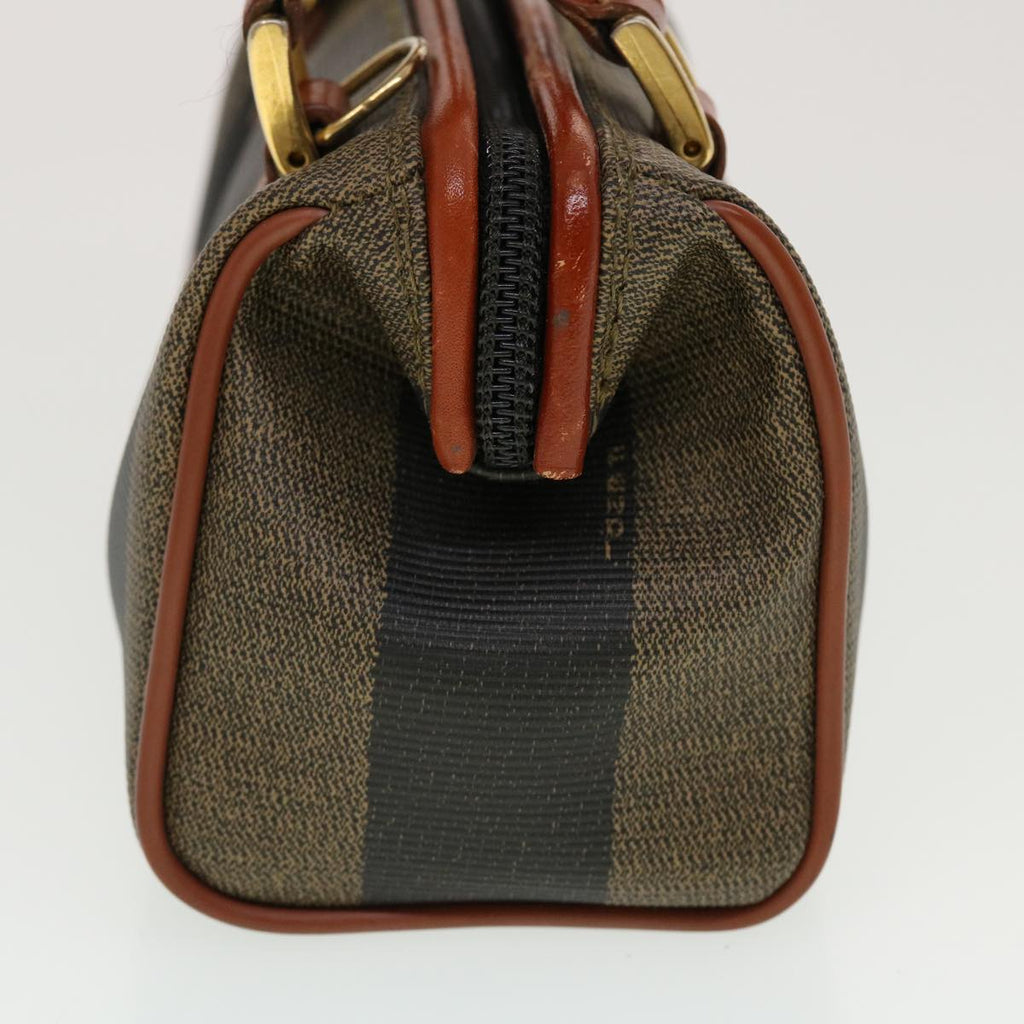 FENDI Pecan Canvas Mini Hand Bag Brown Black  am4474