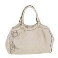 GUCCI Diamante GG Canvas Hand Bag Leather White 211944  am4493