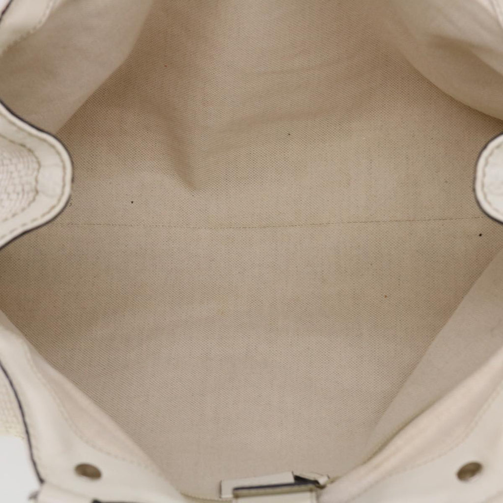 GUCCI Diamante GG Canvas Hand Bag Leather White 211944  am4493