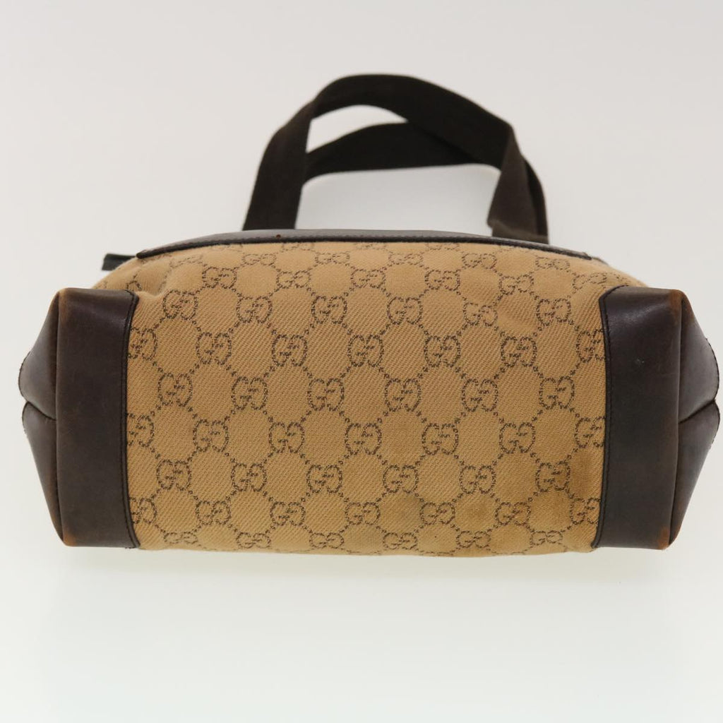 GUCCI GG Canvas Tote Bag Leather Beige 28893  am4545