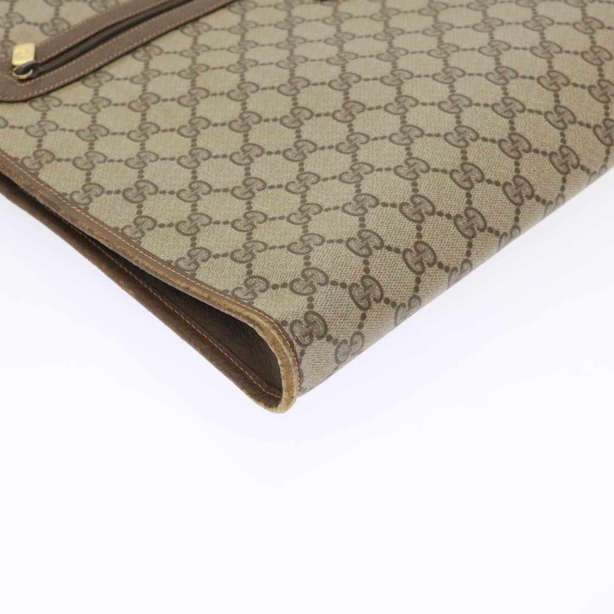 GUCCI GG Canvas Clutch Bag PVC Leather Beige 89.20.004  am4697