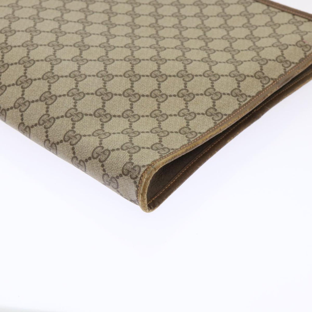 GUCCI GG Canvas Clutch Bag PVC Leather Beige 89.20.004  am4697