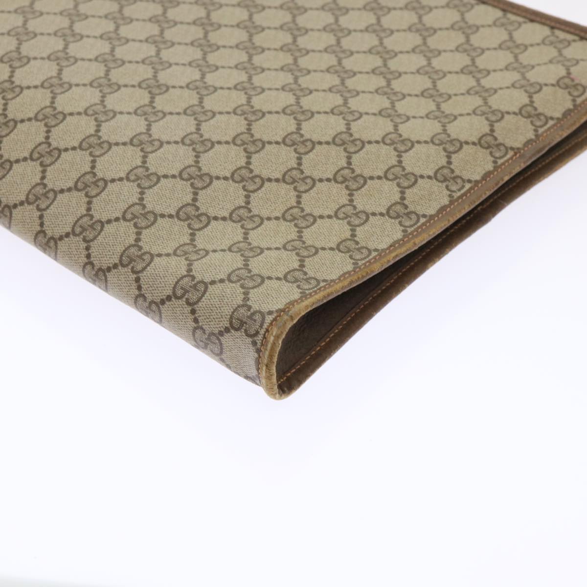 GUCCI GG Canvas Clutch Bag PVC Leather Beige 89.20.004  am4697
