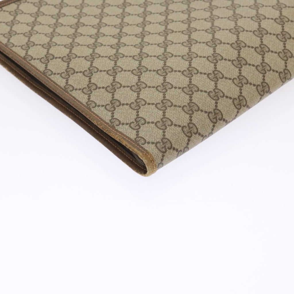 GUCCI GG Canvas Clutch Bag PVC Leather Beige 89.20.004  am4697