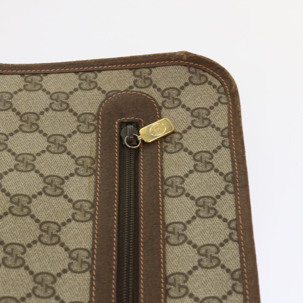 GUCCI GG Canvas Clutch Bag PVC Leather Beige 89.20.004  am4697