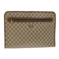 GUCCI GG Canvas Clutch Bag PVC Leather Beige 89.20.004  am4697