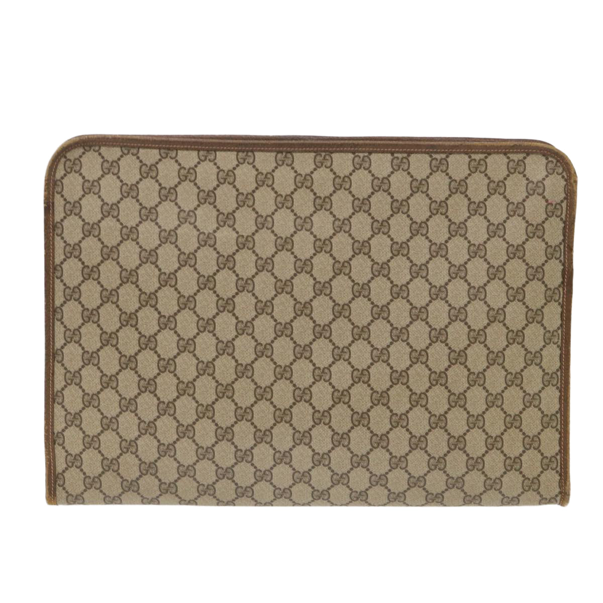 GUCCI GG Canvas Clutch Bag PVC Leather Beige 89.20.004  am4697