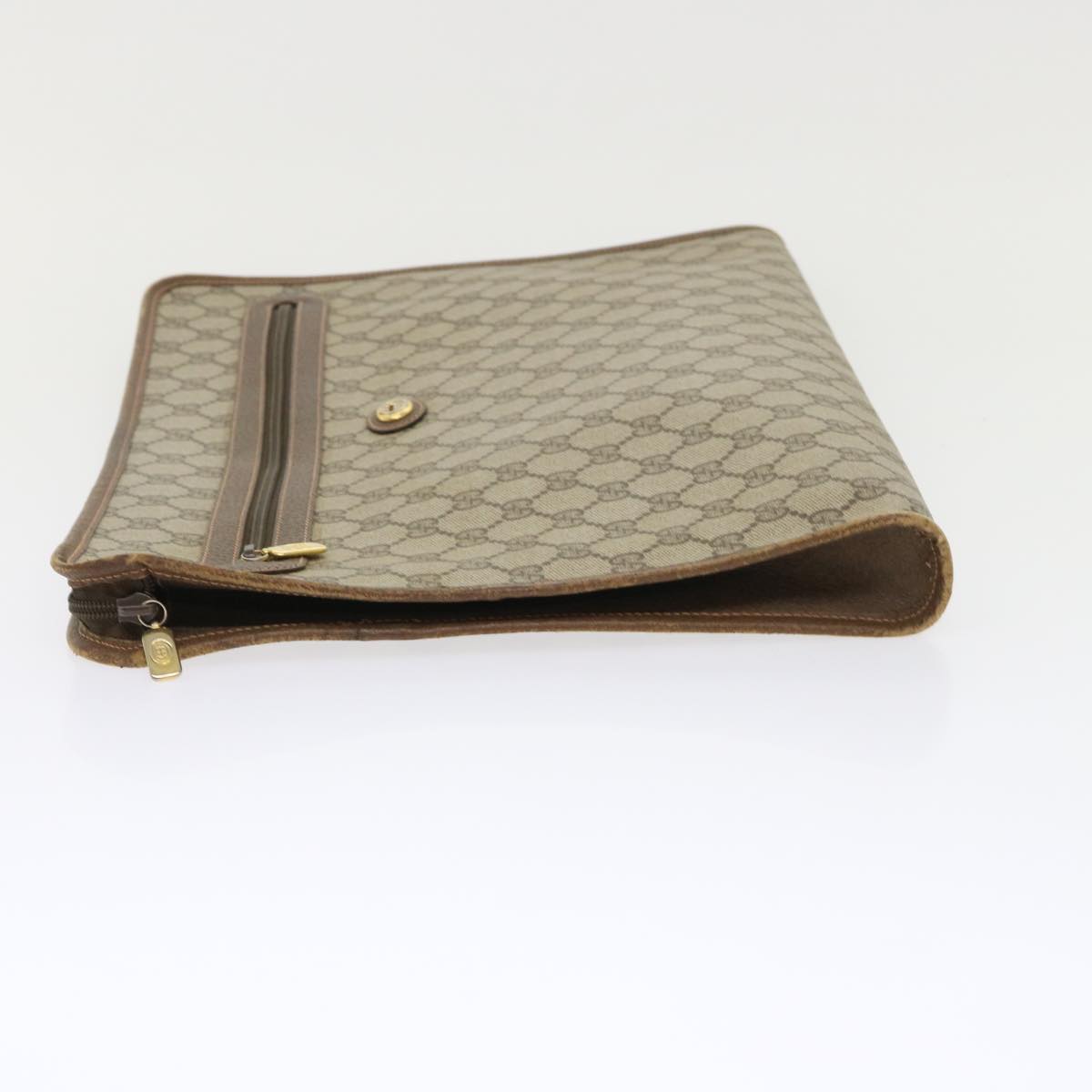 GUCCI GG Canvas Clutch Bag PVC Leather Beige 89.20.004  am4697