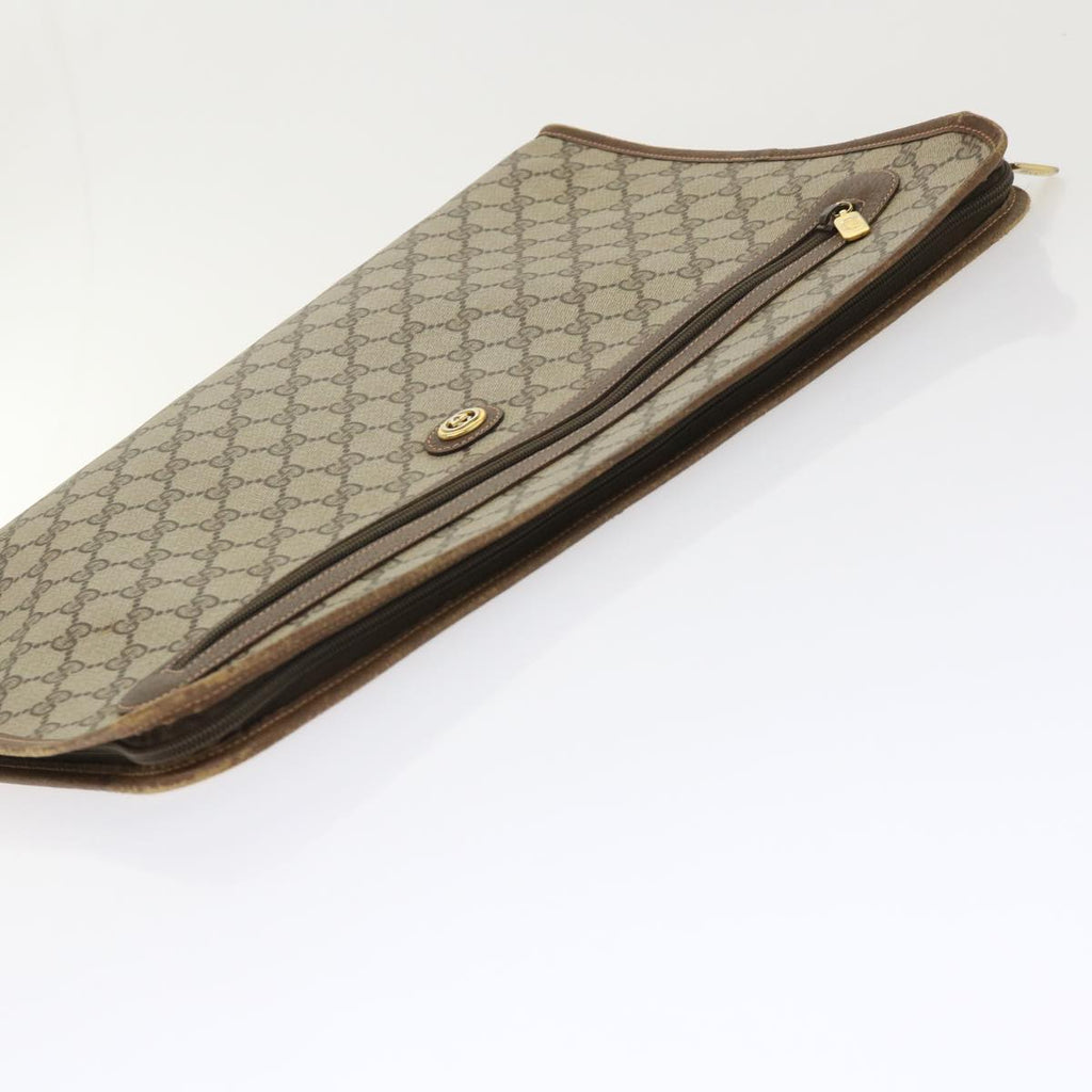 GUCCI GG Canvas Clutch Bag PVC Leather Beige 89.20.004  am4697