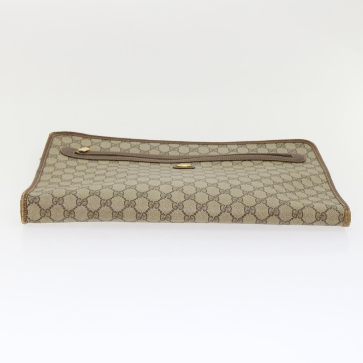 GUCCI GG Canvas Clutch Bag PVC Leather Beige 89.20.004  am4697