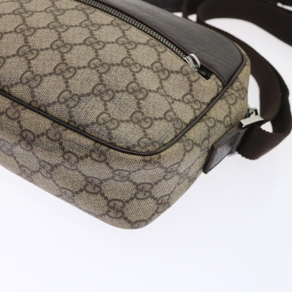 GUCCI GG Canvas Shoulder Bag PVC Leather Beige 114291  am4698