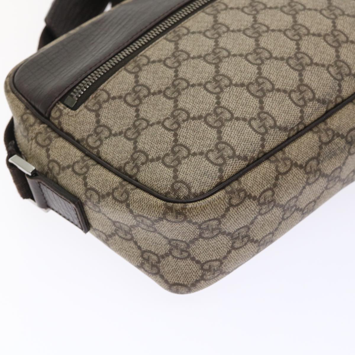 GUCCI GG Canvas Shoulder Bag PVC Leather Beige 114291  am4698