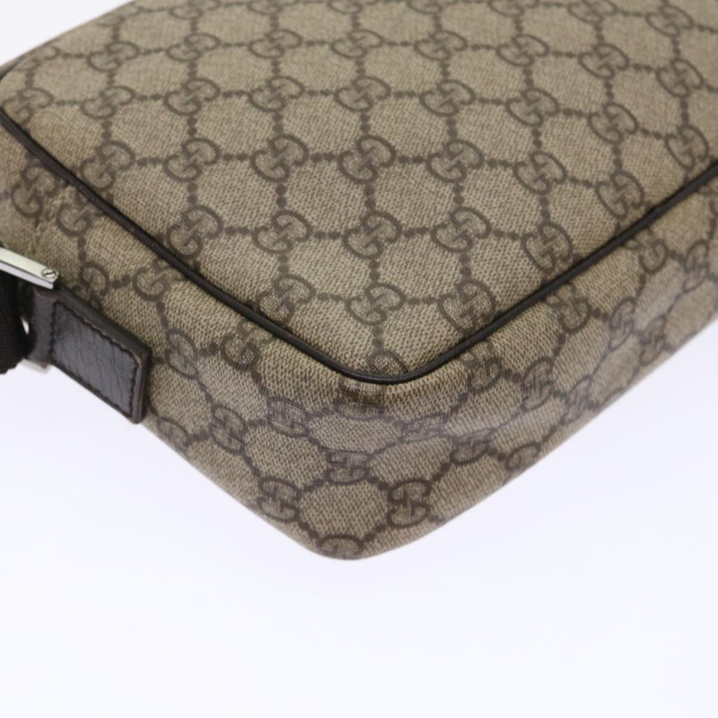 GUCCI GG Canvas Shoulder Bag PVC Leather Beige 114291  am4698