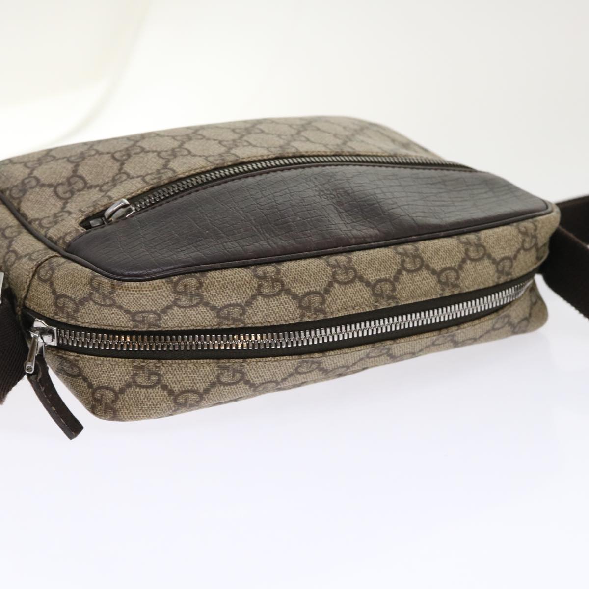 GUCCI GG Canvas Shoulder Bag PVC Leather Beige 114291  am4698