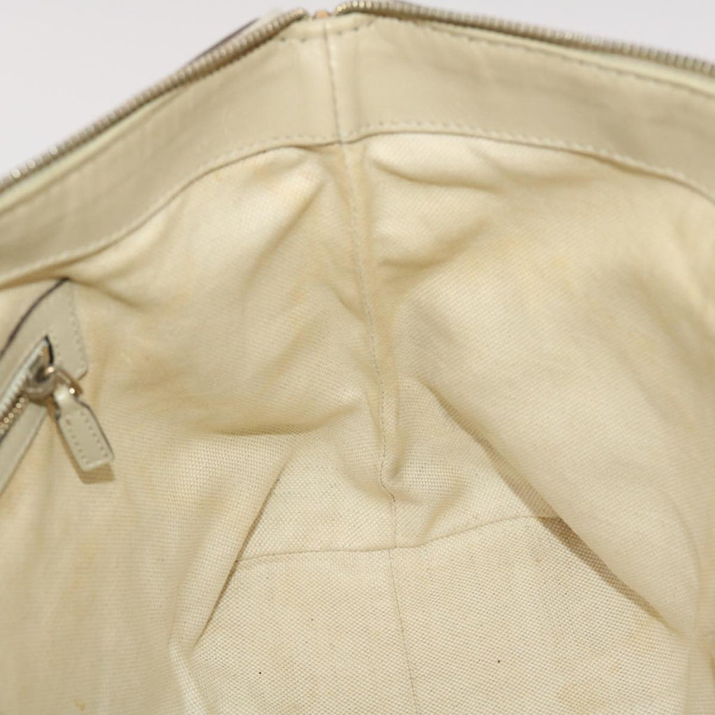 GUCCI GG Canvas Tote Bag Leather Beige 257069  am4730