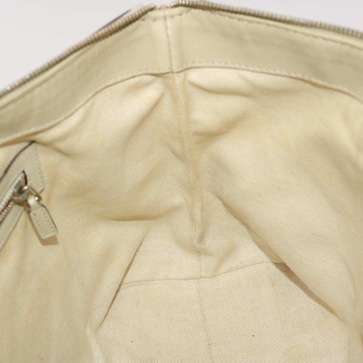 GUCCI GG Canvas Tote Bag Leather Beige 257069  am4730