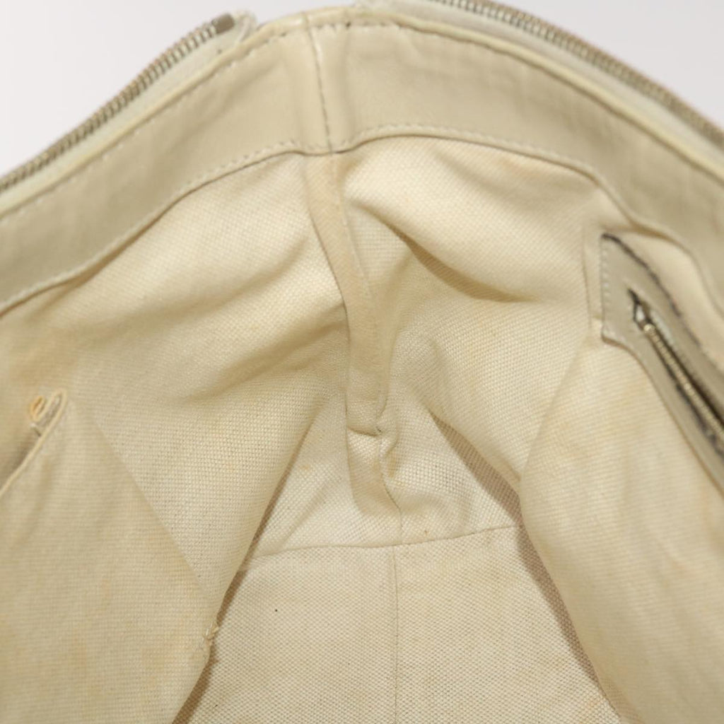 GUCCI GG Canvas Tote Bag Leather Beige 257069  am4730