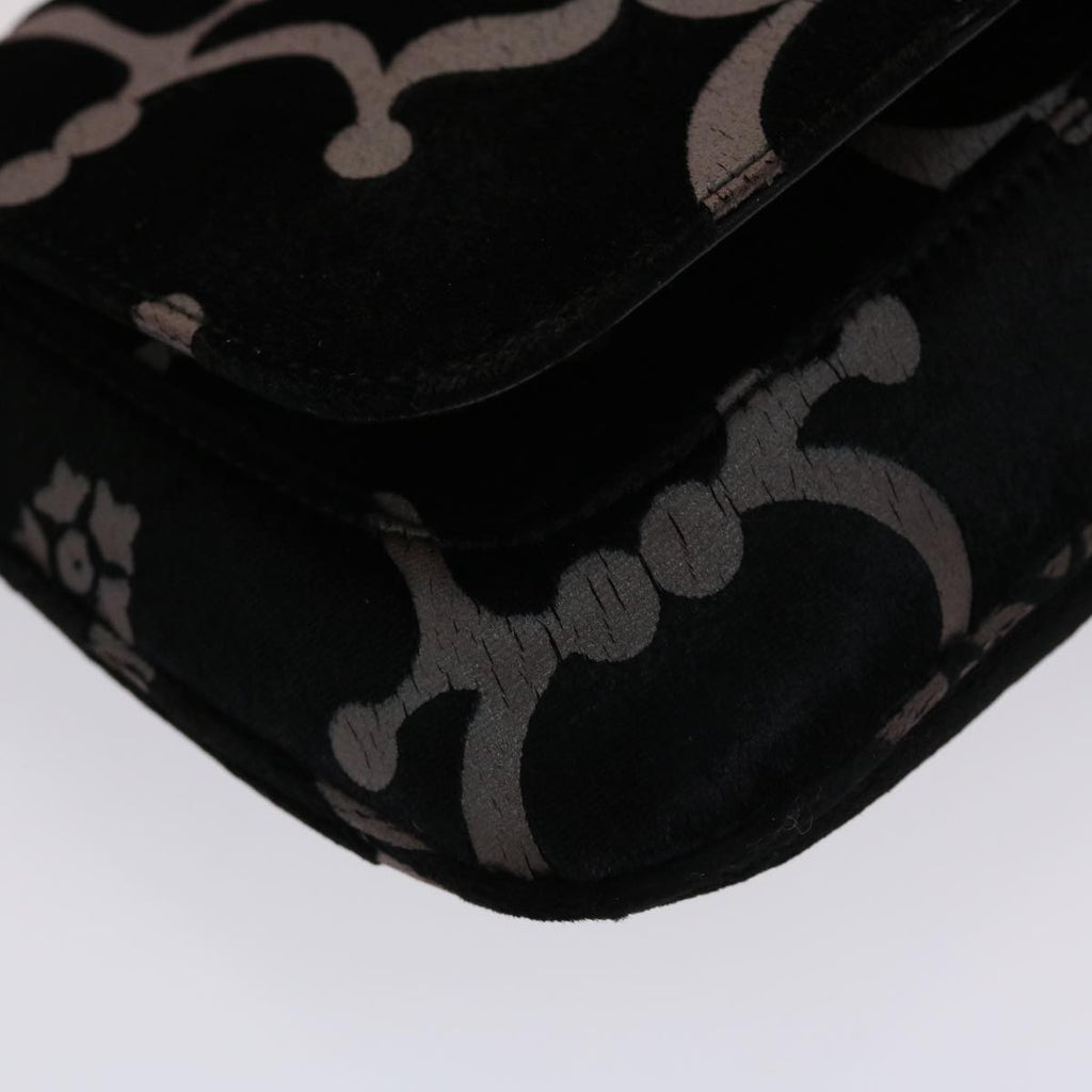 GUCCI Chain Shoulder Bag Velor Black 0013829  am4747