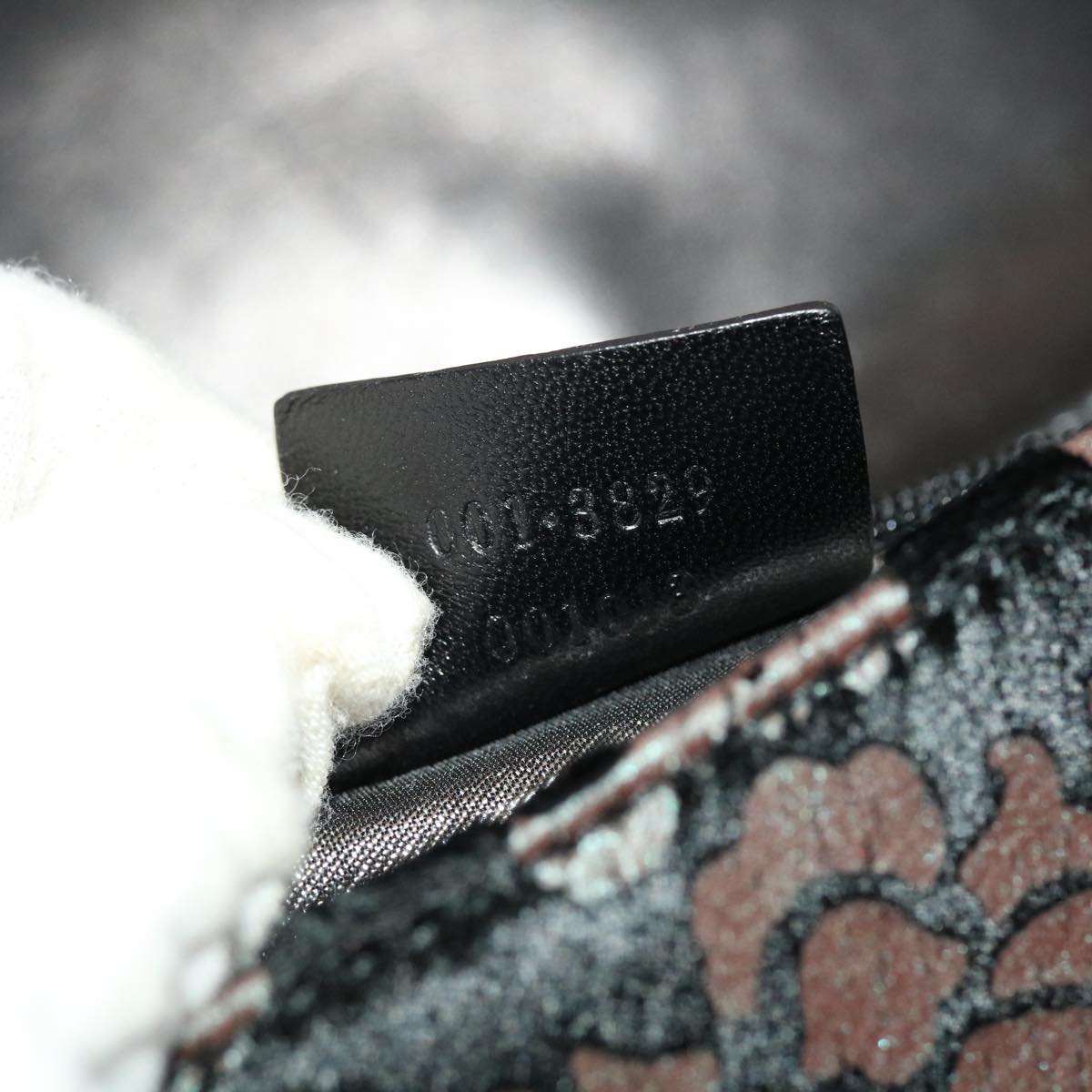 GUCCI Chain Shoulder Bag Velor Black 0013829  am4747
