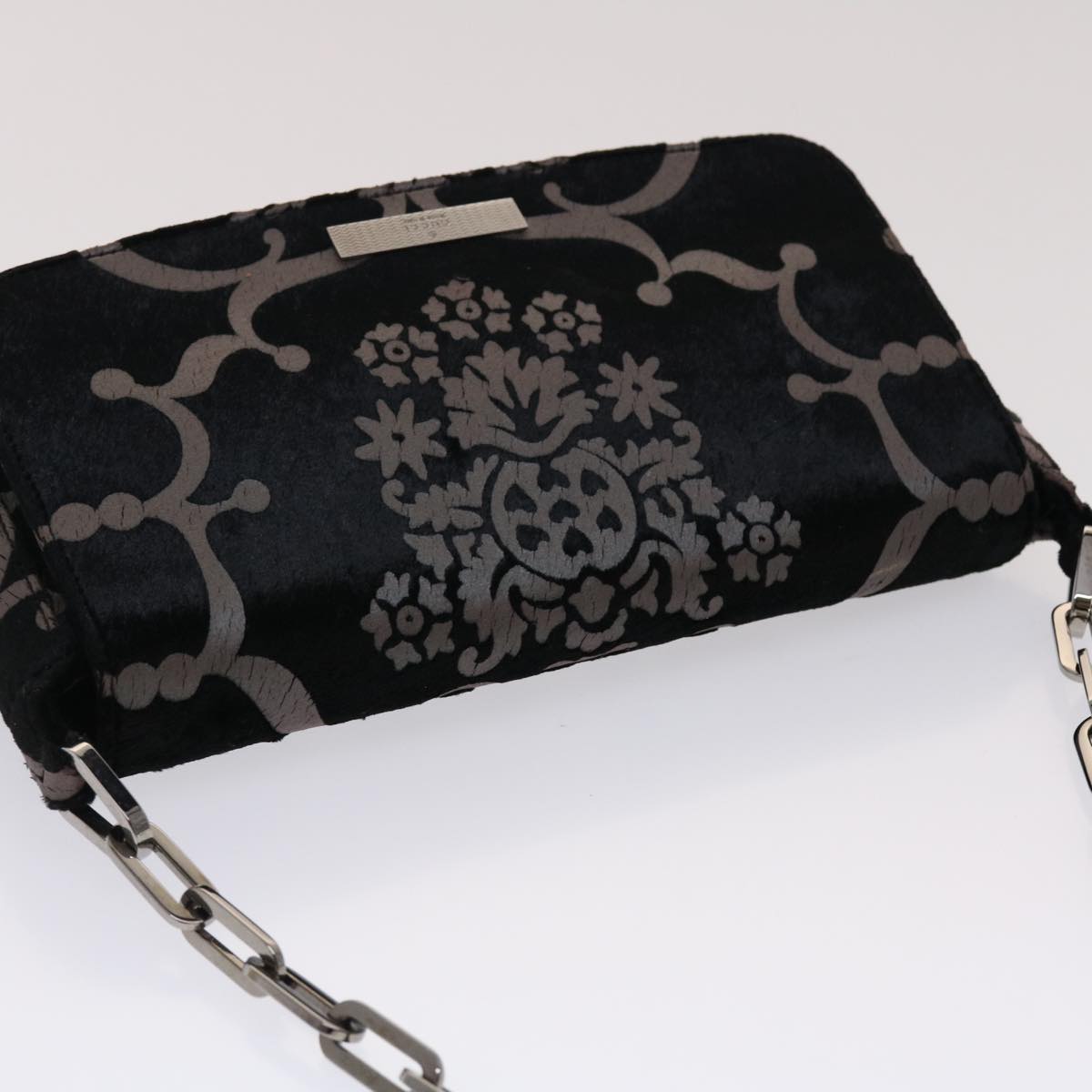 GUCCI Chain Shoulder Bag Velor Black 0013829  am4747