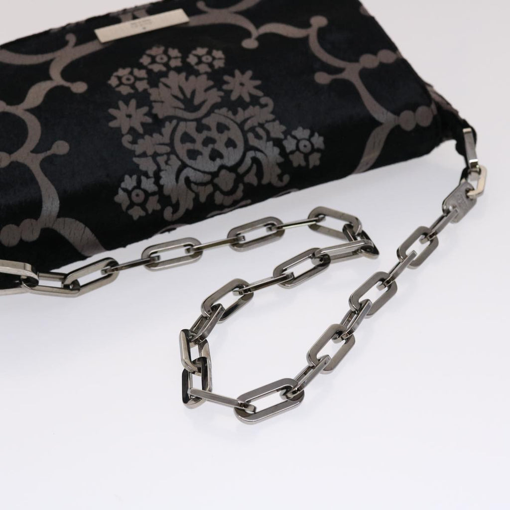 GUCCI Chain Shoulder Bag Velor Black 0013829  am4747