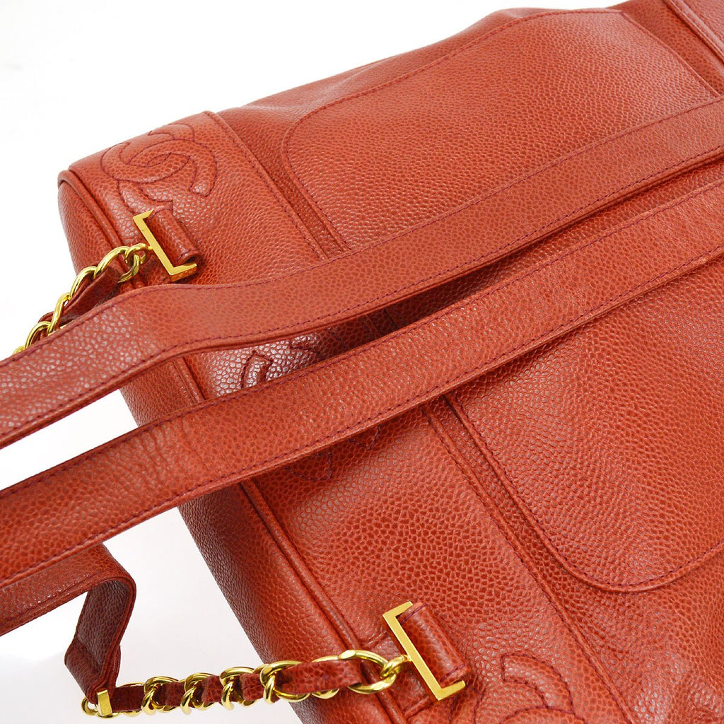 CHANEL 1994-1996 Triple CC Backpack Red Caviar