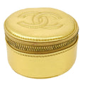 CHANEL 1994-1996 Timeless Jewelry Case Gold Lambskin