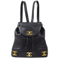 CHANEL vintage Triple CC Backpack Black Caviar