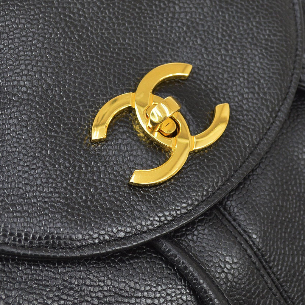 CHANEL vintage Triple CC Backpack Black Caviar