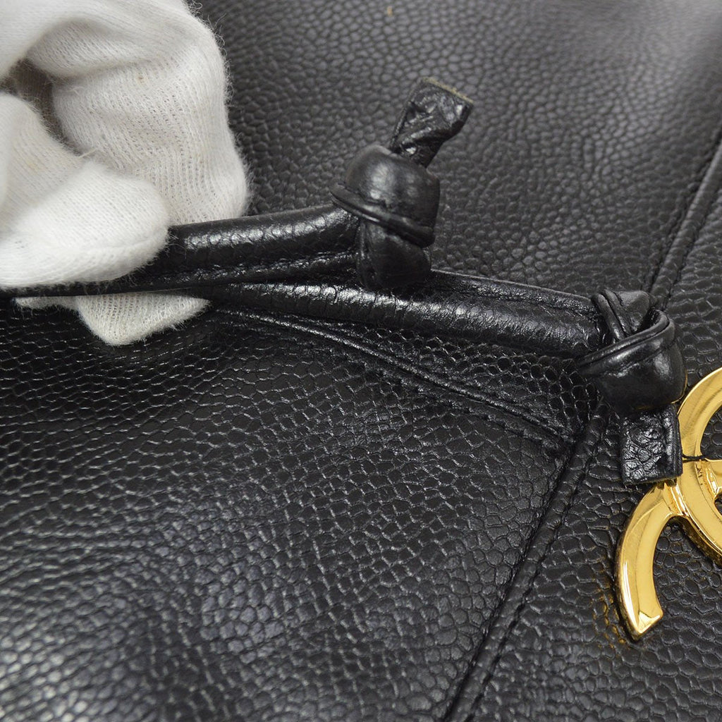 CHANEL vintage Triple CC Backpack Black Caviar